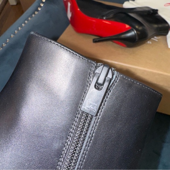 New Size 35 Christian Louboutin So Apostropha Leather Red Sole Stiletto Booties - Picture 9 of 13